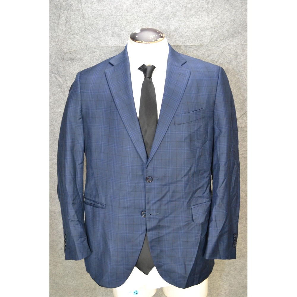 Peter Millar Sport Coat Mens 42R Blue Plaid Wool Two Button Jacket Blazer Canada